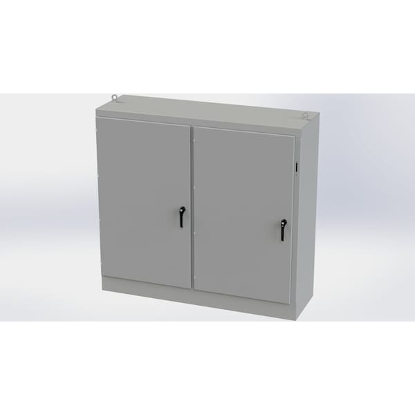 3 Point Latch with Coinproof/Padlock Handle Electrical Enclosures, 72 in H, 24 in D, 77-3/4 in W